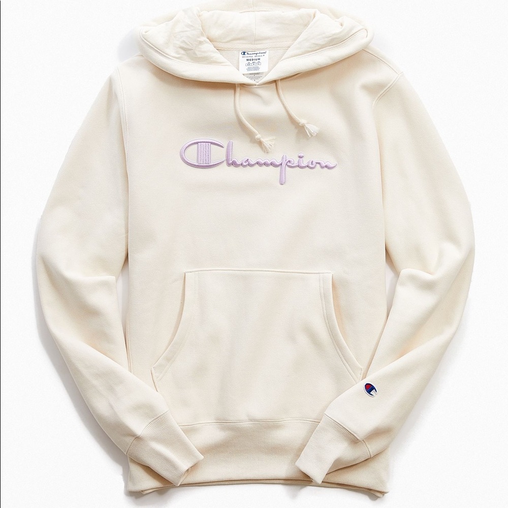 White Reverse weave champion hoodie